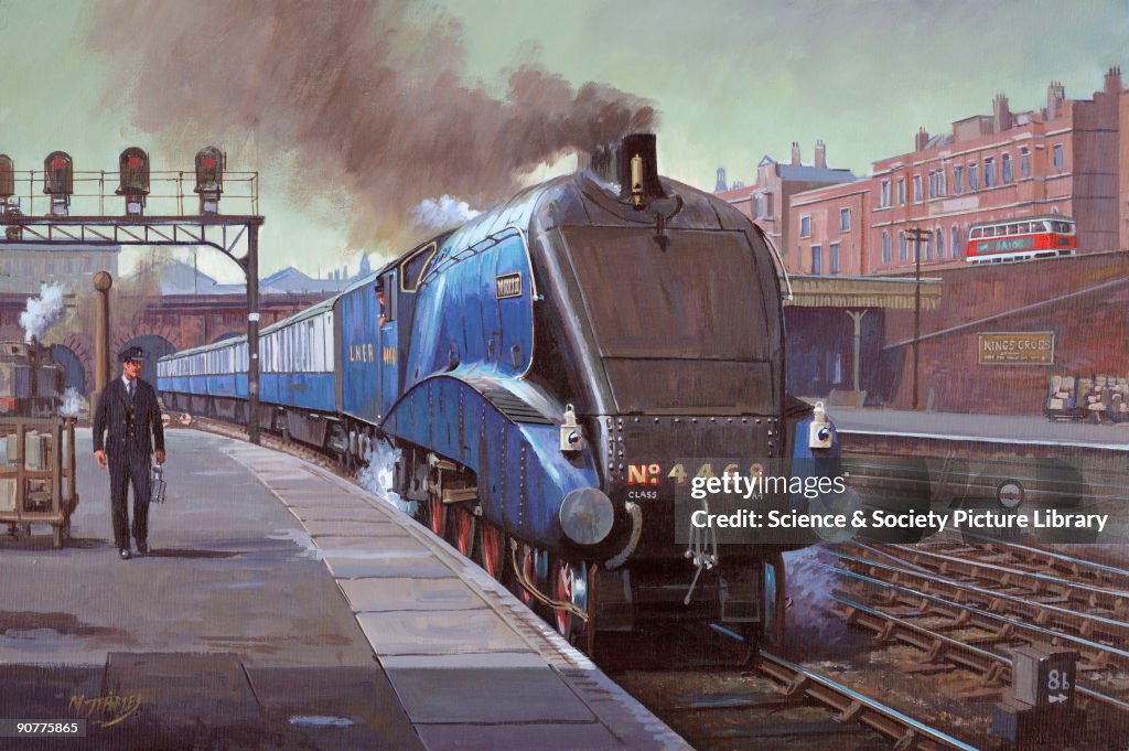�Mallard�, LNER No. 4468, steaming into Kings Cross, London, late 1930s.