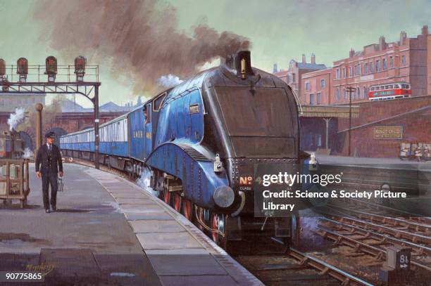 Oil painting by Mike Jeffries of 2004. The A4 Pacific class Mallard was designed by Sir Nigel Gresley , the chief engineer of the London & North...