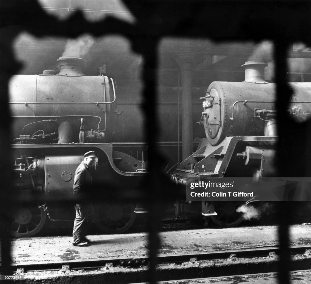 Locomotives in St Margaret?s shed, Edinburgh, 13 June 1965.