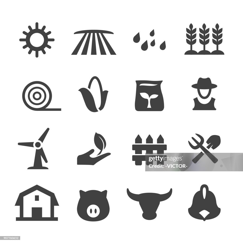 Agricultura e ícones de agricultura - série de Acme