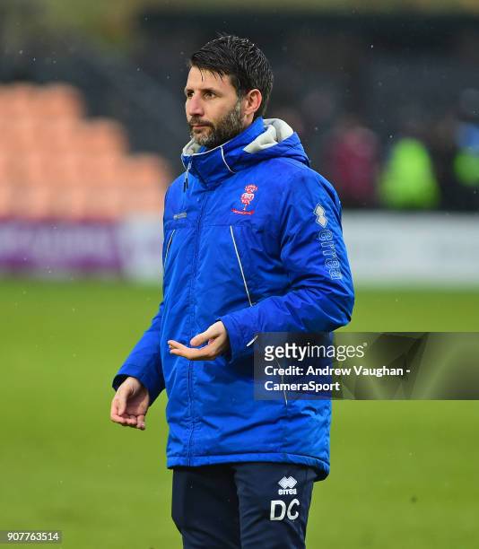 Lincoln City manager Danny Cowley during the Sky Bet League Two match between Barnet and Lincoln City at The Hive on January 20, 2018 in Barnet,...