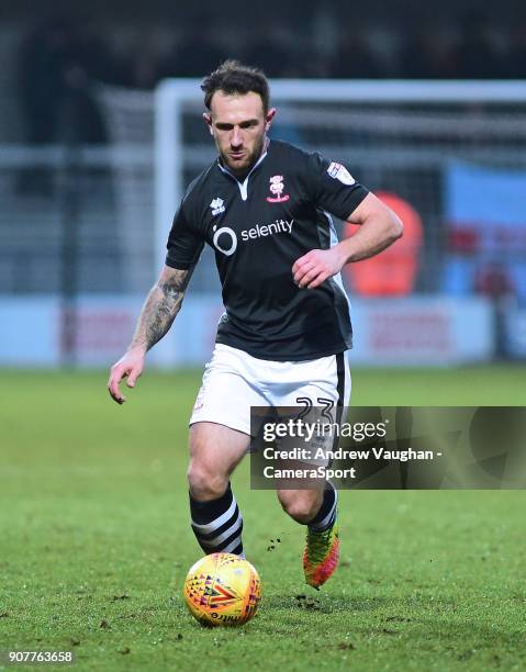 Lincoln City's Neal Eardley during the Sky Bet League Two match between Barnet and Lincoln City at The Hive on January 20, 2018 in Barnet, England.