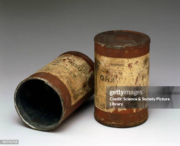 Two tin cans containing foodstuffs dating from the Boer War . Nicholas Appert, a French chef, was the first to perfect the technique of heating food...