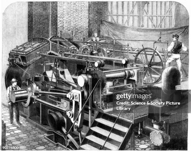 Plate from the �Illustrated London News�. The English engineer, Henry Maudslay was responsible for several innovative tools including accurate...