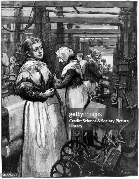 Plate taken from the �Illustrated London News�. The power looms, the type shown here were already considered to be �old� by the time of the 1851...