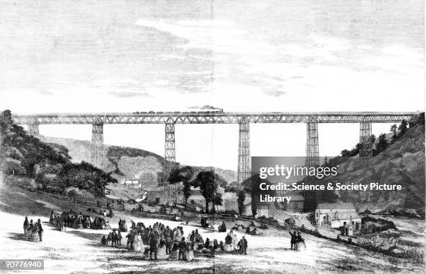 Plate taken from the Illustrated London News. The Crumlin Viaduct, opened 1857, was the most famous of all the early Warren truss bridges and with it...