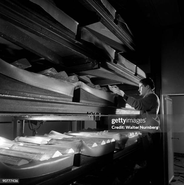 British Crystal Company. Photograph by Walter Nurnberg who transformed industrial photography after WWII using film studio lighting techniques.