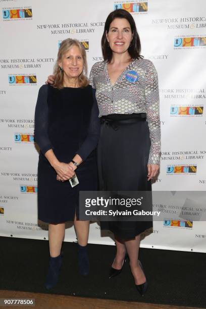 Dr. Louise Mirrer and Diana DiMenna attend DiMenna Children's History Museum Family Benefit Party 2018 on January 20, 2018 in New York City.