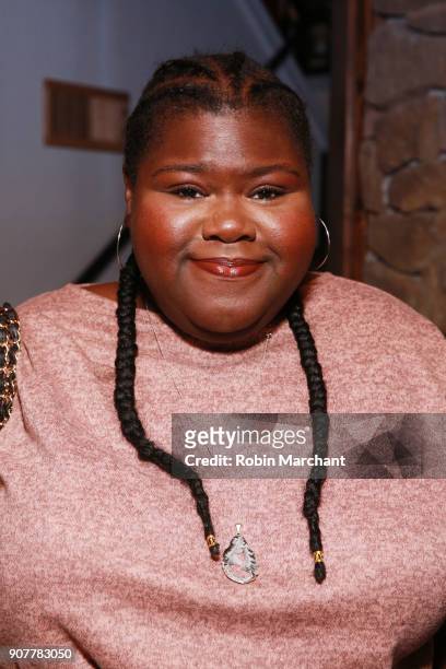 Actor Gabourey Sidibe attends the 2018 Creative Coalition Leading Women's Luncheon Presented By Aspiriant during Sunfance 2018 on January 20, 2018 in...