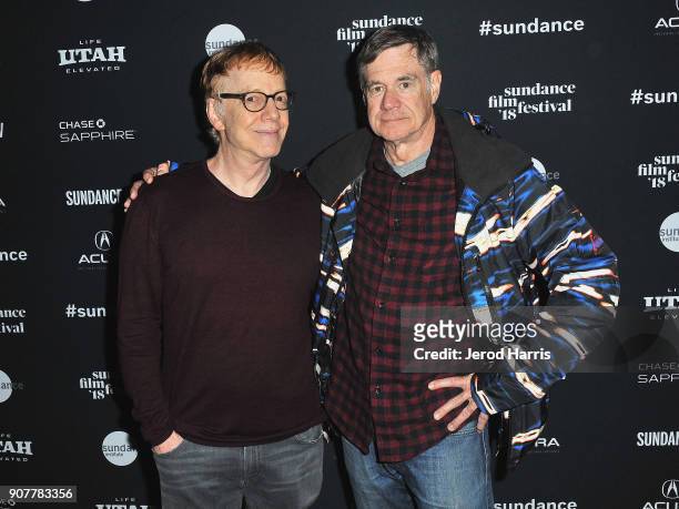 Composer Danny Elfman and Director Gus Van Sant attend 2018 Sundance Film Festival - Cinema Cafe at Filmmaker Lodge on January 20, 2018 in Park City,...