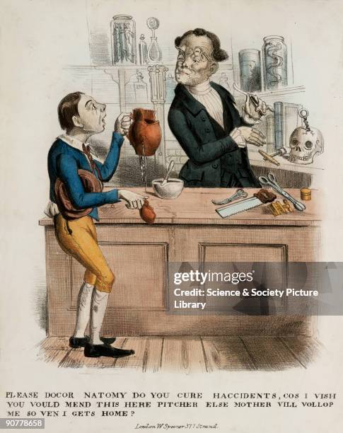 Please docor Natomy do you cure haccidents, cos I vish you vould mend this here pitcher else mother vill vollop me so ven I gets home.� Coloured...