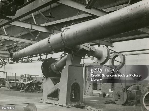 One of six photographs showing the construction of the 26 inch equatorial refractor by Sir Howard Grubb, Parsons and Company of Newcastle upon Tyne,...