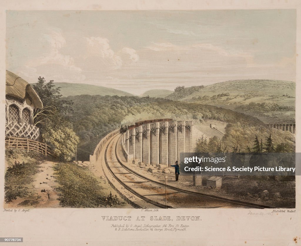 Viaduct at Slade, Devon, mid-19th century.