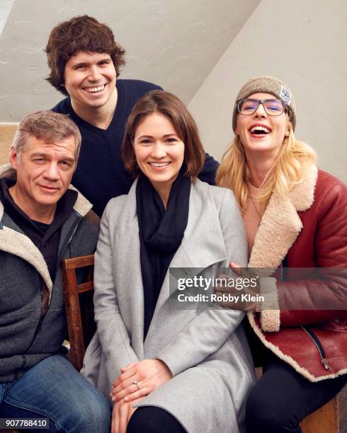 Matthew Glave, Michael Gallagher, Jana Winternitz and Emily Bett Rickards from the film 'Funny Story' poses for a portrait in the YouTube x Getty...