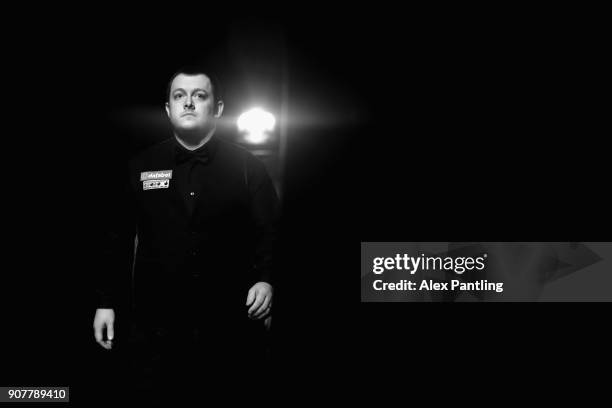 Mark Allen makes his way to the table during the Semi-Final match between Mark Allen and John Higgins on Day Seven of The Dafabet Masters at...