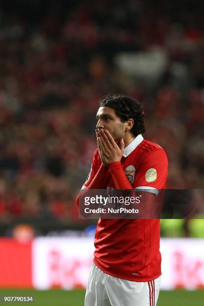 Benficas midfielder Filip Krovinociv from Croatia during the Premier League 2017/18 match between SL Benfica v GD Chaves, at Luz Stadium in Lisbon on...