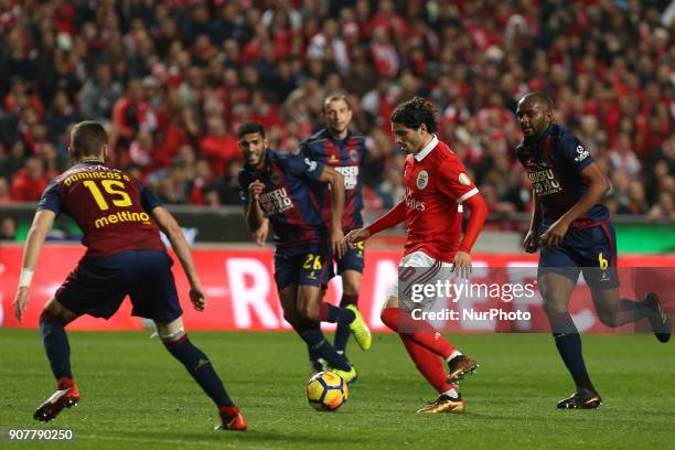 Benficas midfielder Filip Krovinociv from Croatia during the Premier League 2017/18 match between SL Benfica v GD Chaves, at Luz Stadium in Lisbon on...