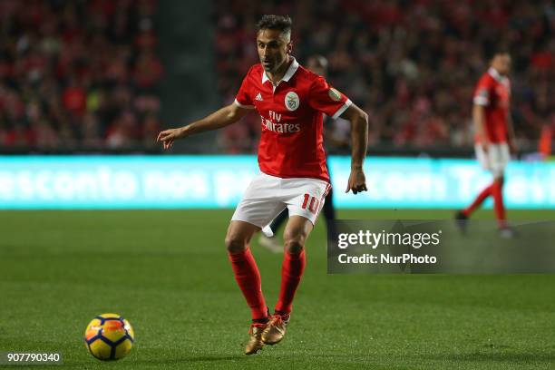 Benficas forward Jonas from Brazil during the Premier League 2017/18 match between SL Benfica v GD Chaves, at Luz Stadium in Lisbon on January 20,...