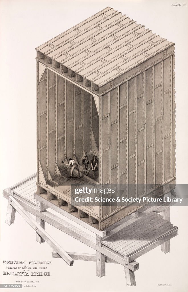 Portion of one of the tubes of the Britannia Bridge, 1850.