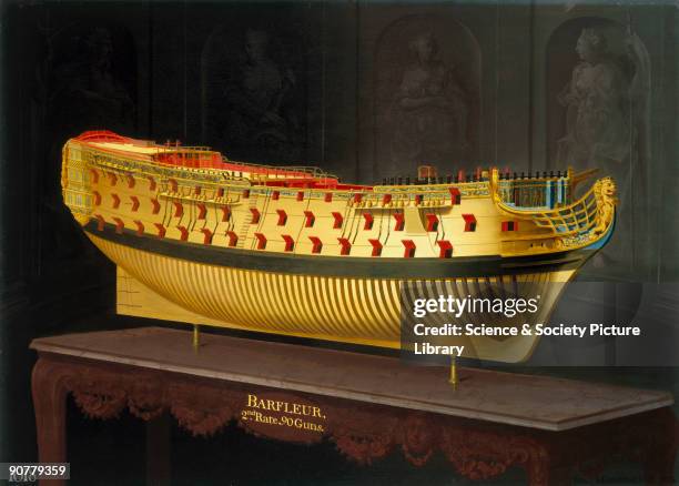 Perspective painting of a whole hull model by Joseph Marshall, commissioned by King George III. In 1773, George III directed that plans for one of...