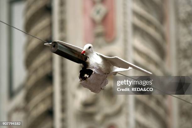 Colombina rocket. Scoppio del Carro feast. Florence. Tuscany. Italy.