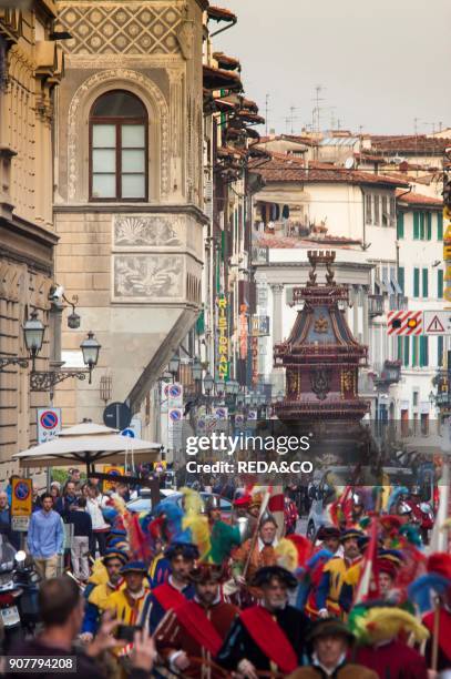 Scoppio del Carro. Explosion of the Car. Easter Sunday. Florence. Tuscany. Italy. Europe.