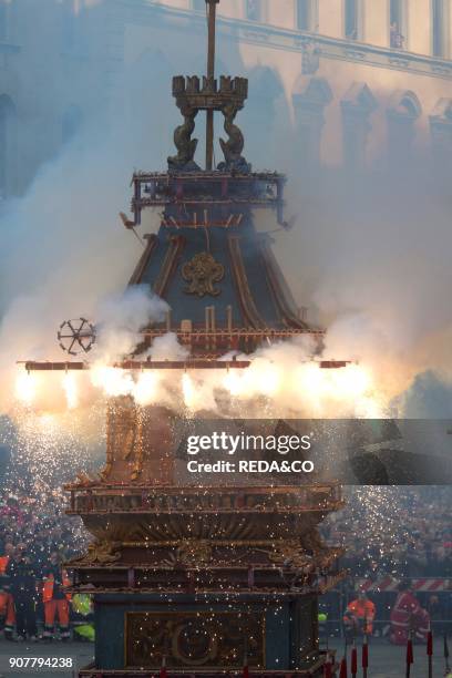 Scoppio del Carro. Explosion of the Car.Easter Sunday. Florence.Tuscany.Italy. Europe.