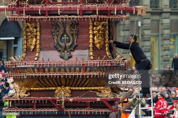 Scoppio del Carro. Explosion of the Car. Easter Sunday. Florence. Tuscany. Italy. Europe.