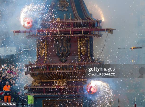 Scoppio del Carro. Explosion of the Car. Easter Sunday. Florence. Tuscany. Italy. Europe.