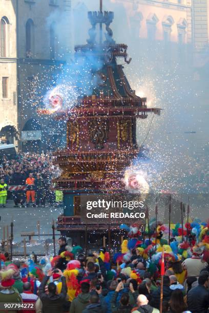 Scoppio del Carro. Explosion of the Car.Easter Sunday. Florence.Tuscany.Italy. Europe.