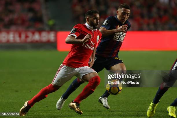 Benficas defender Douglas from Brazil during the Premier League 2017/18 match between SL Benfica v GD Chaves, at Luz Stadium in Lisbon on January 20,...