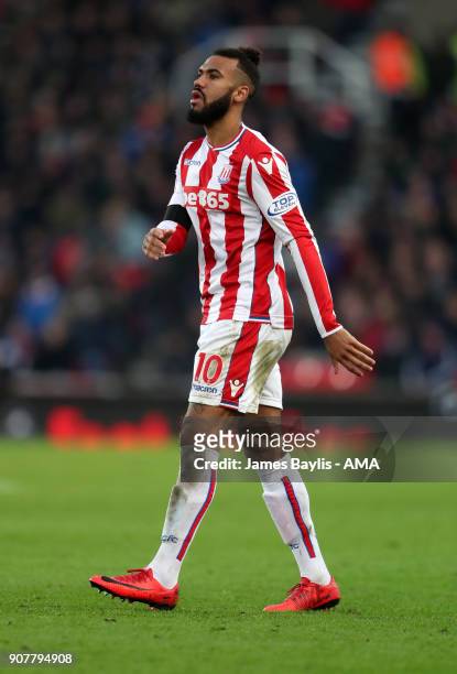 Eric Maxim Choupo-Moting of Stoke City during the Premier League match between Stoke City and Huddersfield Town at Bet365 Stadium on January 20, 2018...