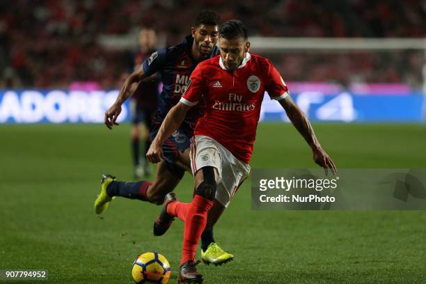 Benficas forward Toto Salvio from Argentina during the Premier League 2017/18 match between SL Benfica v GD Chaves, at Luz Stadium in Lisbon on...