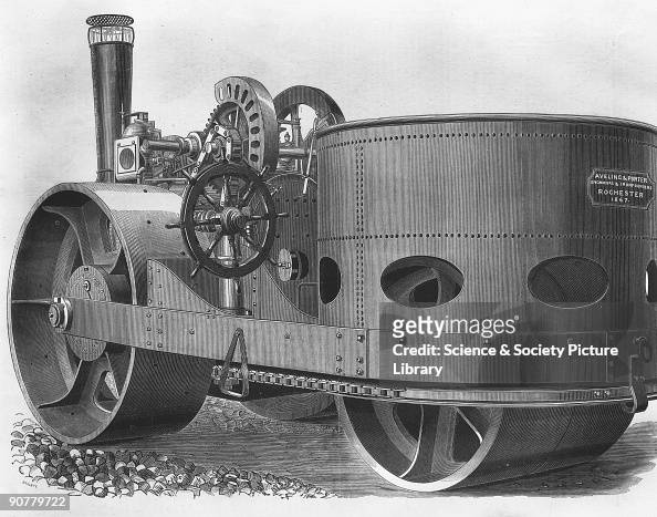 Aveling & Porter steam road roller, 1867. Illustrated plate by... News  Photo - Getty Images