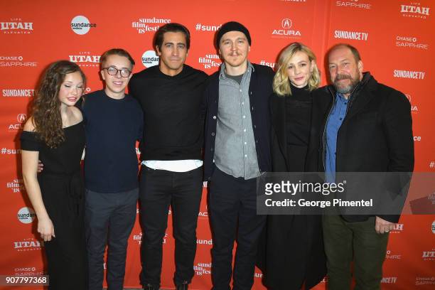 Director Paul Dano with cast Zoe Margaret Colletti, Ed Oxenbould, Jake Gyllenhaal, Carey Mulligan and Bill Camp attend the "Wildlife" Premiere during...