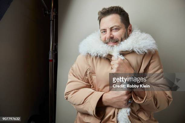 Nick Offerman from the film 'Hearts Beat Loud' poses for a portrait at the YouTube x Getty Images Portrait Studio at 2018 Sundance Film Festival on...