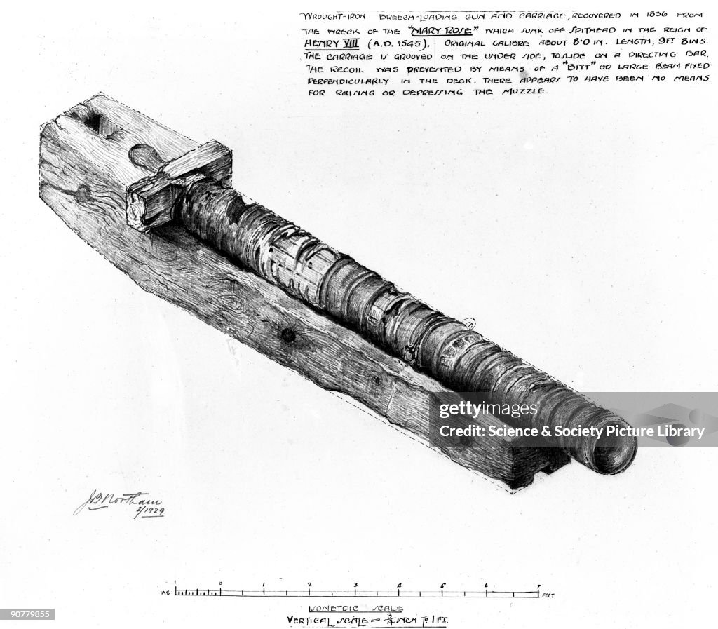 Wrought-iron breech-loading gun and carriag