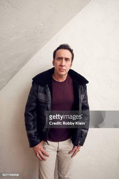 Nicolas Cage from the film 'Mandy' poses for a portrait at the YouTube x Getty Images Portrait Studio at 2018 Sundance Film Festival on January 19,...