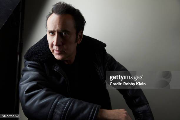 Nicolas Cage from the film 'Mandy' poses for a portrait at the YouTube x Getty Images Portrait Studio at 2018 Sundance Film Festival on January 19,...