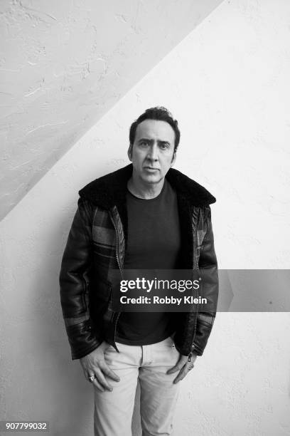 Nicolas Cage from the film 'Mandy' poses for a portrait at the YouTube x Getty Images Portrait Studio at 2018 Sundance Film Festival on January 19,...