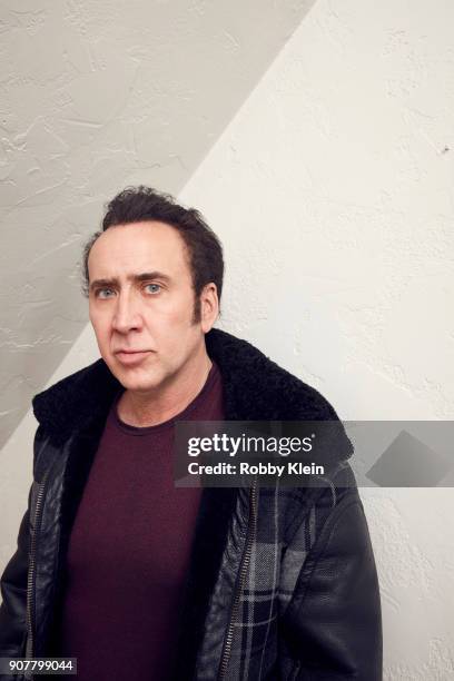 Nicolas Cage from the film 'Mandy' poses for a portrait at the YouTube x Getty Images Portrait Studio at 2018 Sundance Film Festival on January 19,...