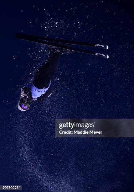 Mac Bohonnon of the United States jumps during the Mens Qualifying round of the Putnam Freestyle World Cup at the Lake Placid Olympic Ski Jumping...