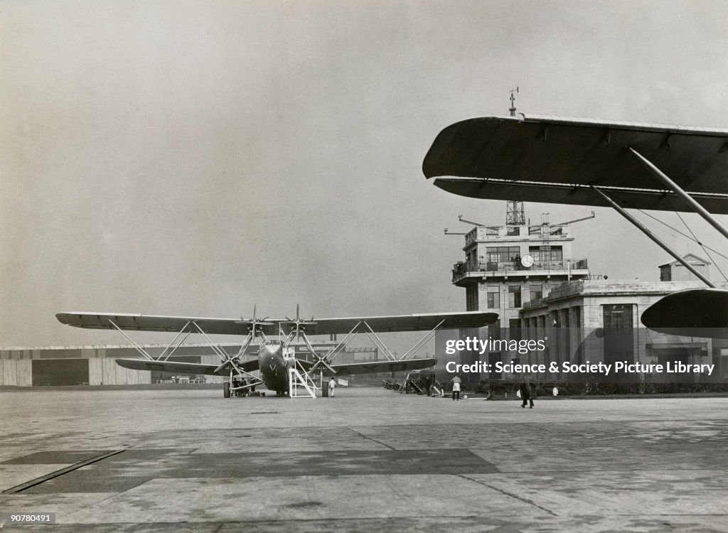 HP42 G-AAXD Horatius at Croydon Airport, Greater London, c 1930s.