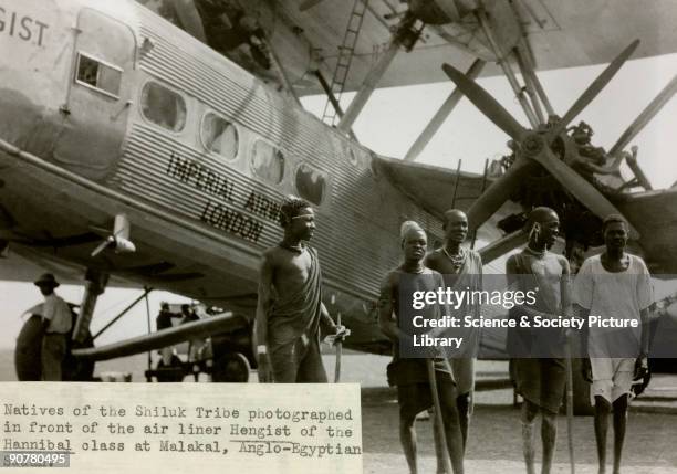 Hengist' at Malakal in Anglo-Egyptian Sudan with natives of the Shiluk tribe. The Handley Page HP42 was the most famous Imperial Airways airliner of...