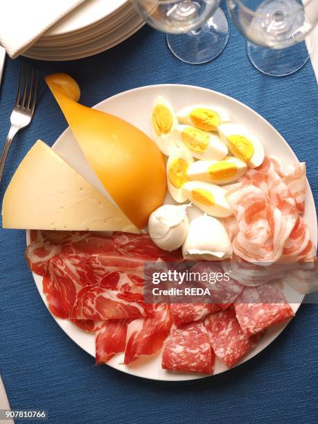 Fellata. Traditional Easter dish of salami and cheeses neapolitan. Naples. Campania. Italy. Europe.