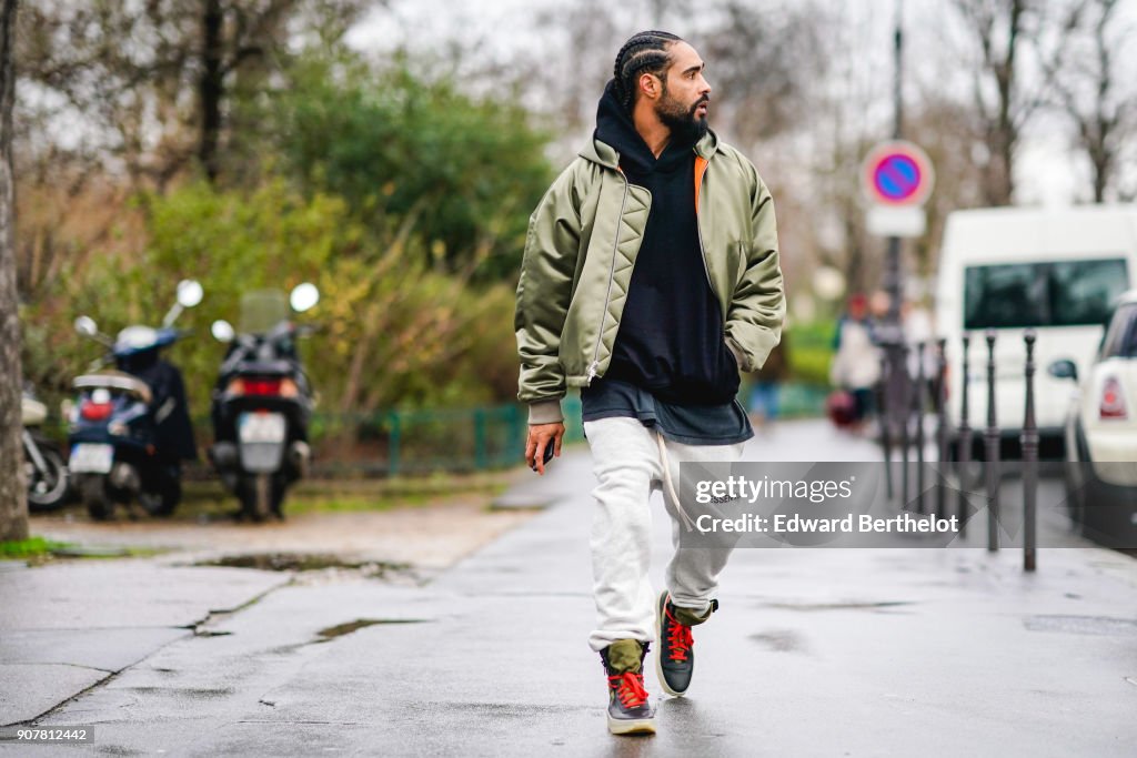 Street Style -Paris Fashion Week - Menswear Fall Winter 2018-2019 : Day Five