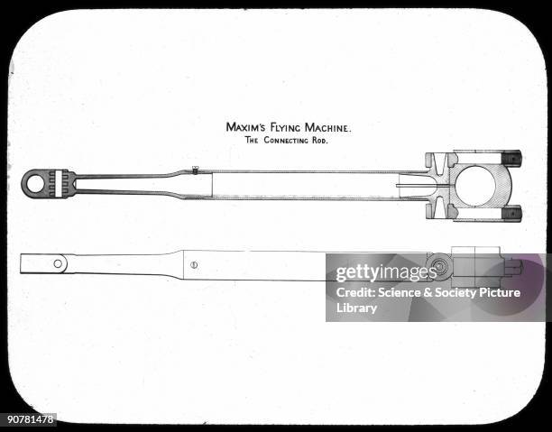 Diagram. Sir Hiram Stevens Maxim designed and built a flying machine in 1893-1894. He had previously found fame by inventing the machine gun. It was...