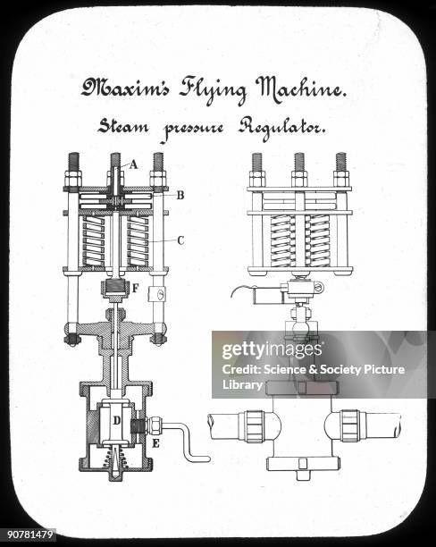 Diagram. Sir Hiram Stevens Maxim designed and built a flying machine in 1893-1894. He had previously found fame by inventing the machine gun. It was...