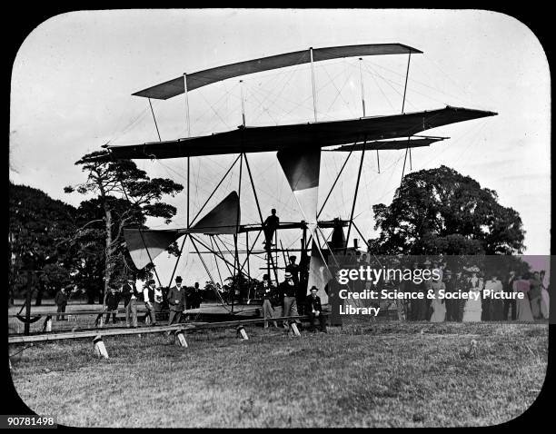 Sir Hiram Stevens Maxim designed and built this flying machine in 1893-1894. He had previously found fame by inventing the machine gun. This was the...