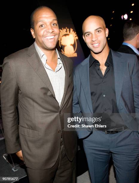 Guest and Tennis Player James Blake attend Cocktails with a Cause benefitting Sophie's Voice Foundation at the Hearst Tower on September 14, 2009 in...